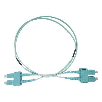 Jumper de Fibra Óptica / OM3 50/125 / SC-SC Dúplex / OFNR Riser / 2.0 mm / 3 m (9.84 ft) / Aqua