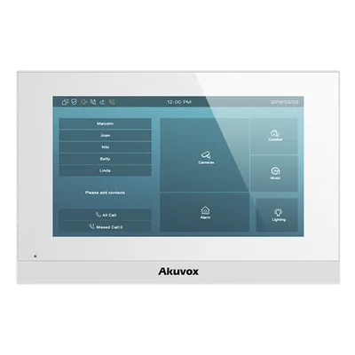 Monitor IP Touch / Pantalla 7" Capacitiva / SIP / PoE / Wi-Fi 2.4 GHz / RAM 1 GB / ROM 8 GB / 0.23 m (0.75 ft) Perfil