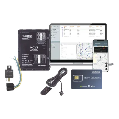 Kit de Localizador 4G LTE CAT-M1 / Incluye SIM con servicio de datos por 1 año / Botón SOS / Relé 12V / Protocolos CANbus FMS-J1708-J1939 / Parada automática por interferencias