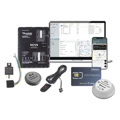 Kit Localizador 4G LTE / Anti-Jammer Ajustable / CAN Bus FMS-J1708-J1939 / Paro Motor Automático / Bluetooth / 1 Año Datos