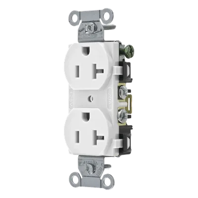 Receptáculo Dúplex / 20 A / 125 V / 2 Polos 3 Hilos / Calibre 14-10 AWG / Montaje en Pared
