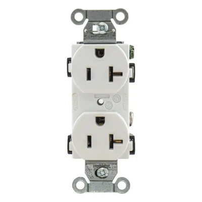 Receptáculo Dúplex / 20 A / 125 V / 2 Polos 3 Hilos / Calibre 14-10 AWG / Montaje en Pared