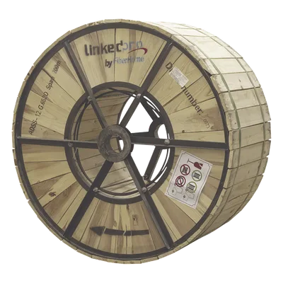 Carrete de Fibra Óptica Aérea ADSS / G.652D Monomodo / 12 Hilos / 4 km / Span 200 m (656 ft) / Loose Tube / Exterior