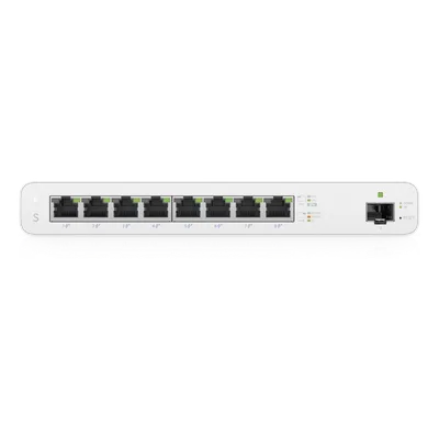 Switch PoE Pasivo / 8 Puertos GbE / 1 Puerto SFP / 110 W (27 V) / 30 W por Puerto / Aislamiento de Puertos / DHCP Snooping