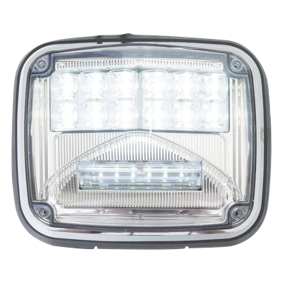 Luz de Advertencia LED / 6 LEDs Ultra Brillantes / 11 Patrones de Destello / IP67 / 12-30 VCC / 7.9" x 6.3" (20.1 x 16 cm) / Luz de Trabajo Blanca Integrada