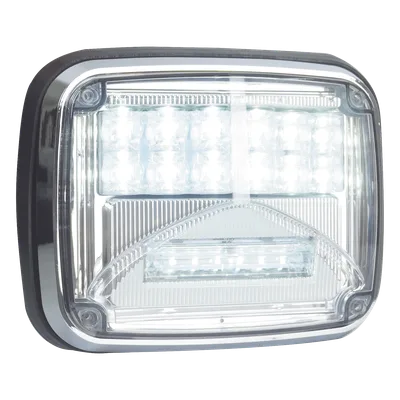 Luz de Advertencia LED / 6 LEDs Ultra Brillantes / 11 Patrones de Destello / IP67 / 12-30 VCC / 7.9" x 6.3" (20.1 x 16 cm) / Luz de Trabajo Blanca Integrada