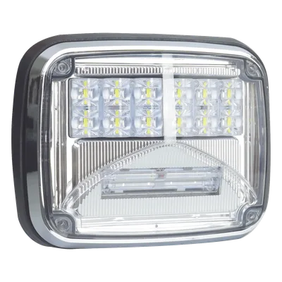 Luz de Advertencia LED / 6 LEDs Ultra Brillantes / 11 Patrones de Destello / IP67 / 12-30 VCC / 7.9" x 6.3" (20.1 x 16 cm) / Luz de Trabajo Blanca Integrada