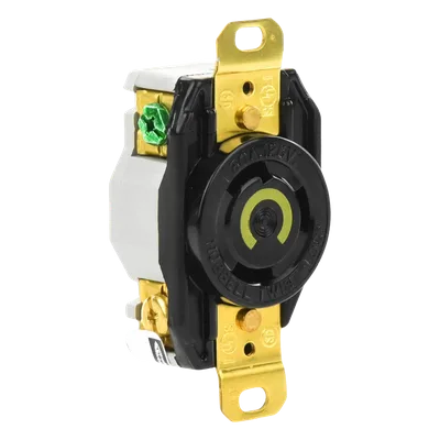 Receptáculo Industrial de Media Vuelta / 30 A / 125 V CA / 2 Polos 3 Hilos / NEMA L5-30R / 3.28 x 1.7 in