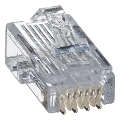 Plug RJ45 / Cat5e / 24-26 AWG / 50 µin Oro / 2500 Ciclos / PoE++ / -10 a 60°C / Paquete 100 pzas