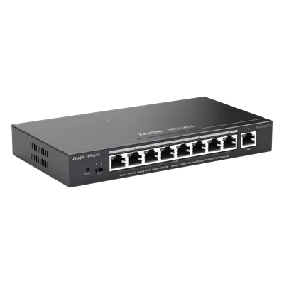 Switch Administrable PoE+ / 9 Puertos Gigabit / 8 Puertos PoE+ 802.3af/at / 120 W / Alcance Extendido 250 m (820.2 ft) / Sin Ventilador