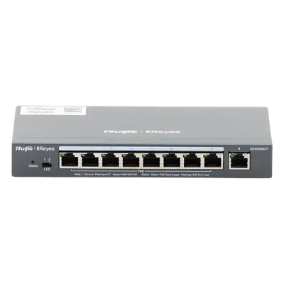 Switch Administrable PoE+ / 9 Puertos Gigabit / 8 Puertos PoE+ 802.3af/at / 120 W / Alcance Extendido 250 m (820.2 ft) / Sin Ventilador