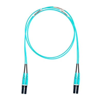 Jumper de Fibra Óptica / Multimodo OM4 50/125 / LC-LC Dúplex / OFNR Riser / Aqua / 2.44 m (8 ft)