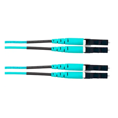 Jumper de Fibra Óptica / Multimodo OM4 50/125 / LC-LC Dúplex / OFNR Riser / Aqua / 2.44 m (8 ft)