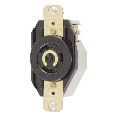 Receptáculo Industrial de Media Vuelta / 20 A / 125 V CA / 2 Polos 3 Hilos / NEMA L5-20R / 3.28" x 1.70" x 1.31" (83.3 x 43.2 x 33.3 mm)