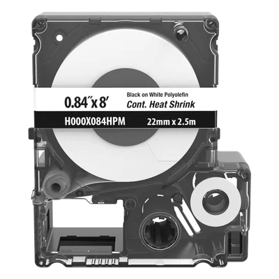 Casete de Etiquetas Termocontráctiles / Poliolefina 2:1 / 21.3 mm (0.84') Ancho / 2.4 m (7.87') Largo / Rango 8-1 AWG / Blanco