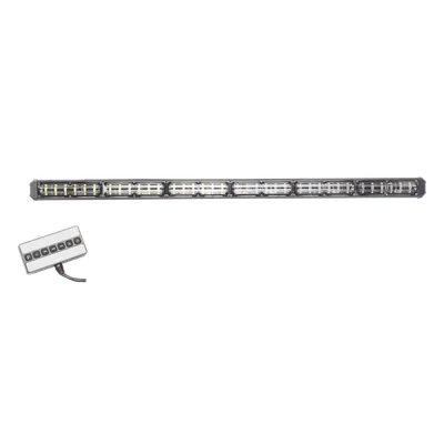 Barra de Luz de Advertencia / 6 Módulos / 24 LED Gen III / 30 Pulgadas (762 mm) / Ámbar / 18 Patrones / 10-30 VCC