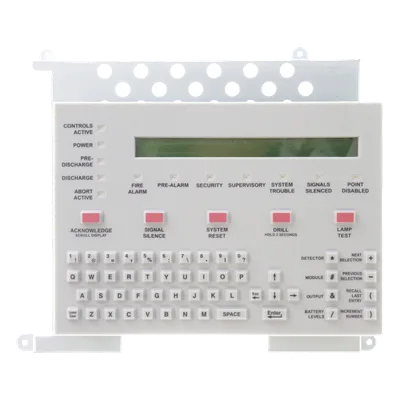 Teclado LCD para Panel de Incendio / Pantalla Retroiluminada 80 Caracteres / Teclado QWERTY / 12 LEDs de Estado / Español / Serie ONYX