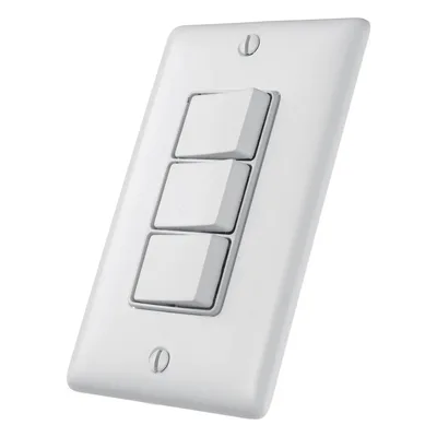 Interruptor Residencial / 15 A / 120 V CA / 3 Polos Unipolares / Cableado Lateral / 49 pies