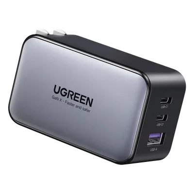 Cargador de Pared / 65 W / 3 Puertos / 2 USB-C + 1 USB-A / GaN II / PD 3.0 / QC 4.0+ / Enchufe Plegable