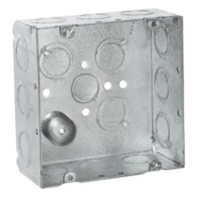 Caja Cuadrada para Instalaciones Eléctricas / Acero Galvanizado / 42 in³ / 12 Entradas Laterales TKO / Profundidad 2-1/8 in / UL Listed