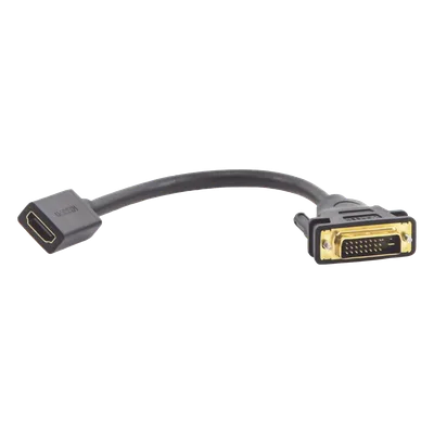 Adaptador DVI Macho a HDMI Hembra / Bidireccional / 1080P@60Hz / Cable 22 cm (8.66 in) / Triple Blindaje