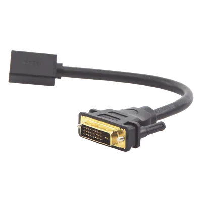 Adaptador DVI Macho a HDMI Hembra / Bidireccional / 1080P@60Hz / Cable 22 cm (8.66 in) / Triple Blindaje