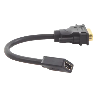 Adaptador DVI Macho a HDMI Hembra / Bidireccional / 1080P@60Hz / Cable 22 cm (8.66 in) / Triple Blindaje