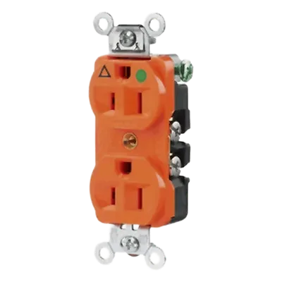 Contacto Dúplex / Grado Hospital / 15 A / 125 V / 2 Polos 3 Hilos / NEMA 5-15R / Naranja