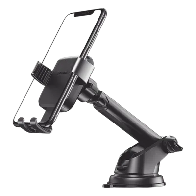 Soporte de Celular para Automóvil / Ventosa con Succión Fuerte / Rotación 360° / Brazo Telescópico Ajustable / Compatible 4.7'' a 7'' / Sujeción por Gravedad