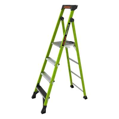 Escalera de Tijera / Fibra de Vidrio y Aluminio / 1.8 m (6 ft) / Carga 170 kg / Soporte Superior para Herramientas / Tipo IAA