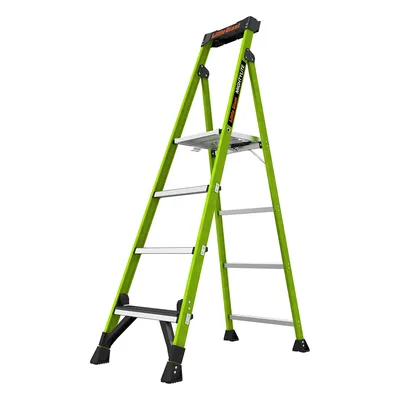 Escalera de Tijera / Fibra de Vidrio y Aluminio / 1.8 m (6 ft) / Carga 170 kg / Soporte Superior para Herramientas / Tipo IAA