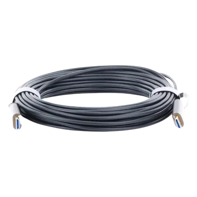 Cable HDMI de 15 Metros (49.21 Pies) por Fibra Óptica 4K@60Hz | Fibra de 4 Núcleos + Cobre EstaÑado de 7 Núcleos | Compatible con HDMI 2.0 | Alta Velocidad 18 Gbps | 3D | HDR | Carcasa de Zinc | Premi