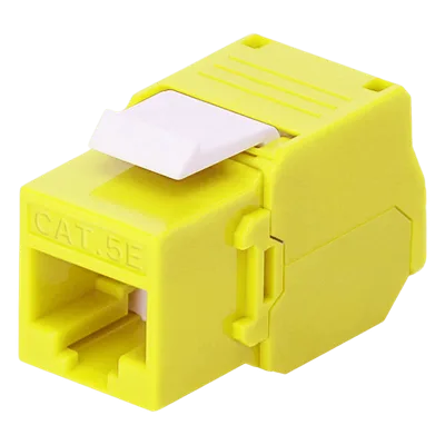Módulo Jack Keystone / Cat5e / Toolless / Terminación 180° / 1 Puerto / Sin Blindaje / Amarillo