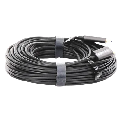 Cable HDMI de 30 Metros (98.43 Pies) por Fibra Óptica 4K@60Hz | Fibra de 4 Núcleos + Cobre EstaÑado de 7 Núcleos | Compatible con HDMI 2.0 | Alta Velocidad 18 Gbps | 3D | HDR | Carcasa de Zinc | Premi