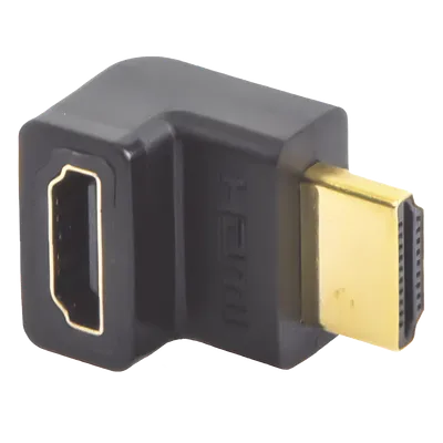 Adaptador HDMI 90° Macho a Hembra / Hacia Arriba / HDMI 2.0 4K@60Hz / Protección de Puertos / Diseño Compacto