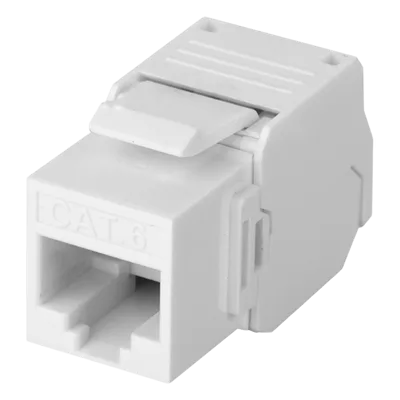 Módulo Jack Keystone / Cat6 / Toolless / Terminación 180° / 1 Puerto / Sin Blindaje / Color Blanco