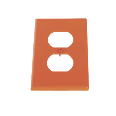 Tapa para Contacto Dúplex / Policarbonato / Naranja / Vertical / 4.63 x 2.88 x 0.25 in