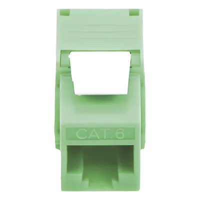 Módulo Jack Keystone / Cat6A / RJ45 Sin Blindaje / Terminación Ángulo 180° / Color Verde / 1 Puerto