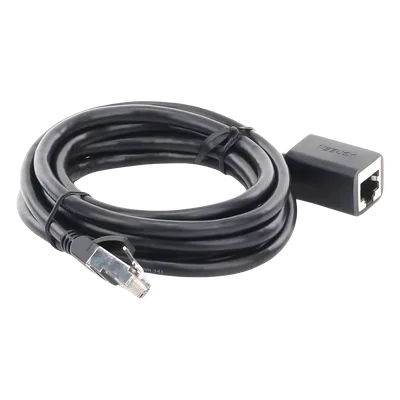 Cable de Extensión Ethernet Cat6 / F/UTP / Macho a Hembra / 2 Metros (6.56 Pies) / 568B / 1000Mbps / 250MHz / Cobre / Negro