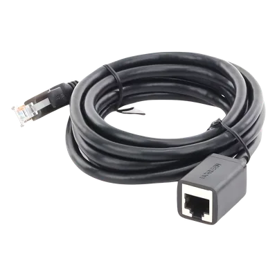 Cable de Extensión Ethernet Cat6 / F/UTP / Macho a Hembra / 2 Metros (6.56 Pies) / 568B / 1000Mbps / 250MHz / Cobre / Negro