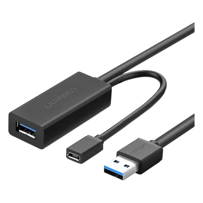 Cable Extensión Activo USB 3.0 / 10 m (32.8 ft) / 5 Gbps / Chip Reforzador / Alimentación Micro USB / Plug & Play