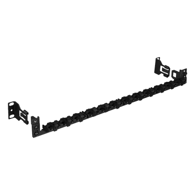 Barra de Alivio de Tensión / 24 Cables / Racks 19" y 23" / Clips Ajustables / Liberación Rápida Sin Herramientas / Diseño Compacto 1U a 2U