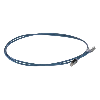 Patch Cord Cat6A / 28 AWG Diámetro Reducido / S/FTP Blindado / CM/LS0H / 0.20 m (0.66 pies) / Azul