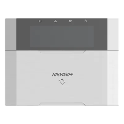 Teclado de alarma / Pantalla LCD / Lector RFID integrado / 2 zonas cableadas / 1 salida de alarma / 64 llaveros / 12VCC / 150x115x28 mm / 5.9x4.5x1.1 in