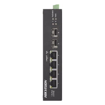 Switch Industrial No Administrable / 3 Puertos Gigabit PoE+ (30 W) + 1 Puerto Gigabit PoE++ (60 W) / 2 Puertos SFP / 65 W Total / Alcance Extendido 300 m (984.3 ft) / -30 °C a 65 °C