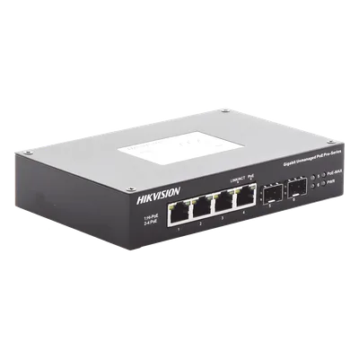 Switch Industrial No Administrable / 3 Puertos Gigabit PoE+ (30 W) + 1 Puerto Gigabit PoE++ (60 W) / 2 Puertos SFP / 65 W Total / Alcance Extendido 300 m (984.3 ft) / -30 °C a 65 °C