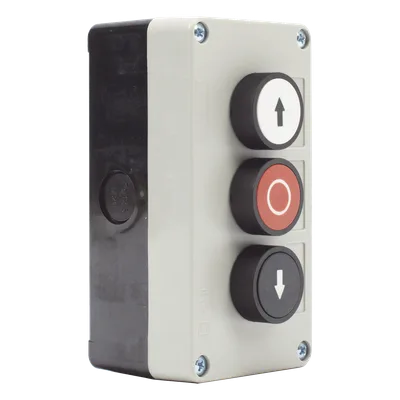 Botonera de control triple / IP40 / -20 a 50 °C / ≤24 VCC / 67 x 133 x 49 mm / 2.6 x 5.2 x 1.9 in