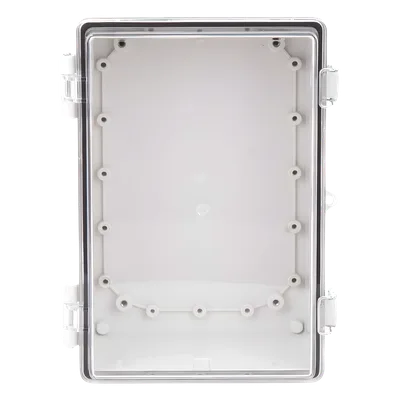Gabinete Plástico ABS / IP66 / Puerta Transparente Policarbonato / 190 x 290 x 140 mm / Cierre Broche Inoxidable / Compatible Candado Perno 5 mm