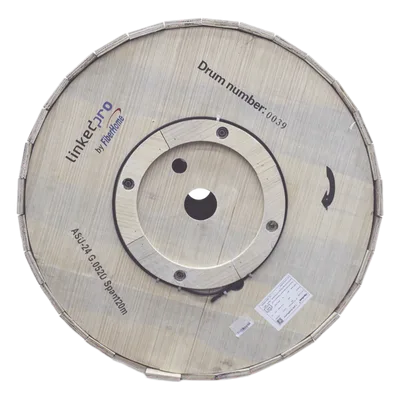 Carrete de Fibra Óptica Aérea Mini ADSS / Monomodo G.652D / 24 Hilos / Span 120 m (394 pies) / 4 km / Exterior / Loose Tube / MDPE