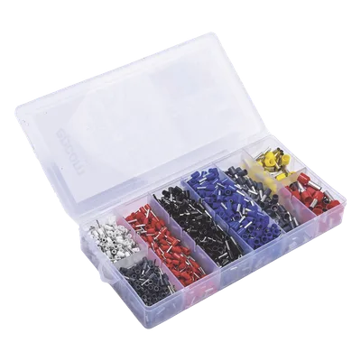 Juego de Terminales Ferrul / 1200 Piezas / 0.5 a 10 mm² / Cobre/Latón Estañado / Polipropileno / Bajo Voltaje